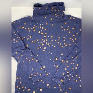 J Crew Royal Sweatshirt with Rose Gold Star Print.